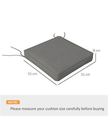 Outsunny Patio Chair Cushions, 4-Piece Seat Pillow Replacement Set with Ties, Indoor Outdoor Use, Charcoal Grey 84G-194V70CG - pic 63887 | FastDaddyshop