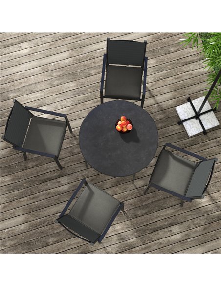 Outsunny Patio Chair Cushions, 4-Piece Seat Pillow Replacement Set with Ties, Indoor Outdoor Use, Charcoal Grey 84G-194V70CG - pic 63890 | FastDaddyshop