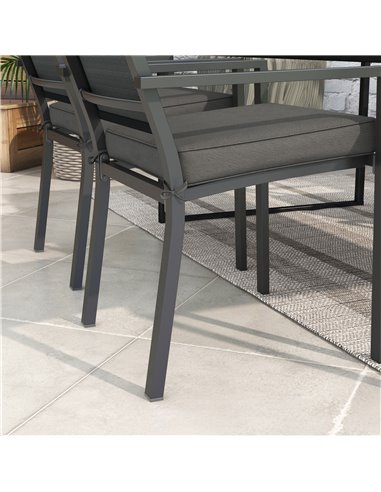 Outsunny Patio Chair Cushions, 4-Piece Seat Pillow Replacement Set with Ties, Indoor Outdoor Use, Charcoal Grey 84G-194V70CG