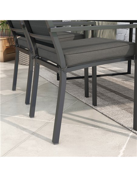 Outsunny Patio Chair Cushions, 4-Piece Seat Pillow Replacement Set with Ties, Indoor Outdoor Use, Charcoal Grey 84G-194V70CG - pic 63891 | FastDaddyshop