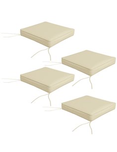 Outsunny 4-Piece Replacement Seat Cushions, Patio Chair Pillow Set with Ties, Indoor/Outdoor Use, Beige 84G-194V70BG