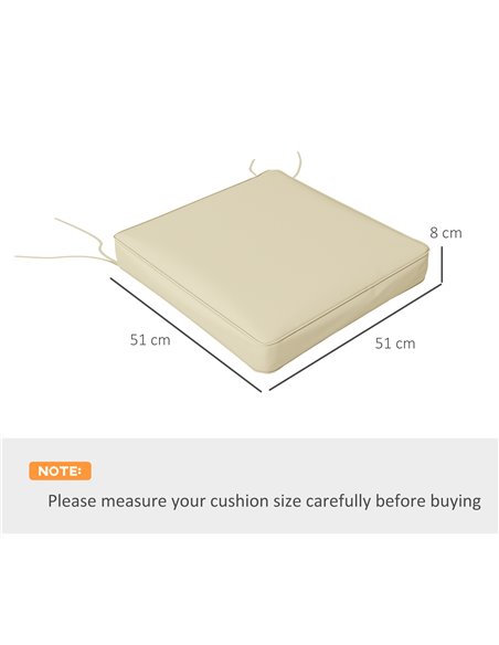 Outsunny 4-Piece Replacement Seat Cushions, Patio Chair Pillow Set with Ties, Indoor/Outdoor Use, Beige 84G-194V70BG - pic 63896 | FastDaddyshop
