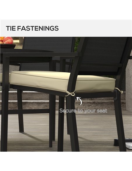 Outsunny 4-Piece Replacement Seat Cushions, Patio Chair Pillow Set with Ties, Indoor/Outdoor Use, Beige 84G-194V70BG - pic 63898 | FastDaddyshop