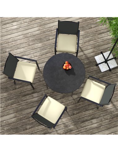 Outsunny 4-Piece Replacement Seat Cushions, Patio Chair Pillow Set with Ties, Indoor/Outdoor Use, Beige 84G-194V70BG