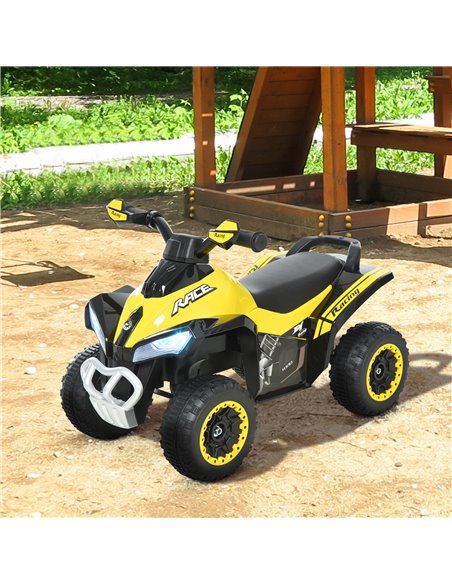 HOMCOM Toddler Kids Ride On Car Walker Foot To Floor Slider w/ Music Lights NO POWER Manual for 18 - 36 Months Yellow - pic 6390 | FastDaddyshop