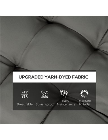 Outsunny 4-Piece Seat Cushion Pillows Replacement, Patio Chair Cushions Set with Ties for Indoor Outdoor, Charcoal Grey 84G-190V