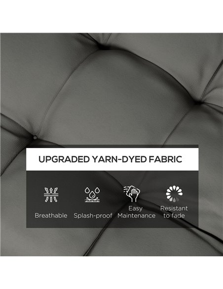 Outsunny 4-Piece Seat Cushion Pillows Replacement, Patio Chair Cushions Set with Ties for Indoor Outdoor, Charcoal Grey 84G-190V - pic 63906 | FastDaddyshop