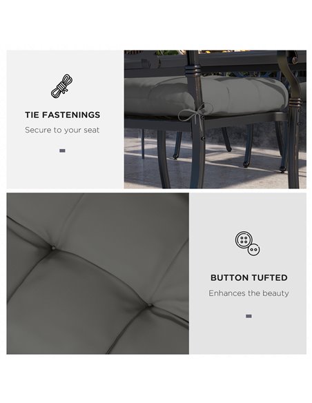 Outsunny 4-Piece Seat Cushion Pillows Replacement, Patio Chair Cushions Set with Ties for Indoor Outdoor, Charcoal Grey 84G-190V - pic 63907 | FastDaddyshop