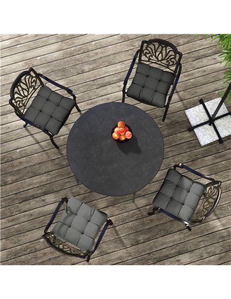 Outsunny 4-Piece Seat Cushion Pillows Replacement, Patio Chair Cushions Set with Ties for Indoor Outdoor, Charcoal Grey 84G-190V - pic 63908 | FastDaddyshop