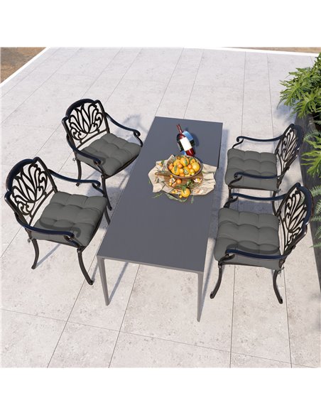 Outsunny 4-Piece Seat Cushion Pillows Replacement, Patio Chair Cushions Set with Ties for Indoor Outdoor, Charcoal Grey 84G-190V - pic 63909 | FastDaddyshop