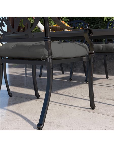 Outsunny 4-Piece Seat Cushion Pillows Replacement, Patio Chair Cushions Set with Ties for Indoor Outdoor, Charcoal Grey 84G-190V - pic 63911 | FastDaddyshop