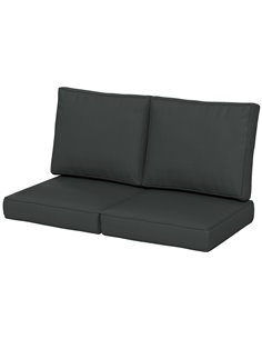 Outsunny Replacement Cushion Set for Patio Chairs, 3-Piece Back and Seat Pillows, Indoor Outdoor Use, Charcoal Grey 84G-396V70CG