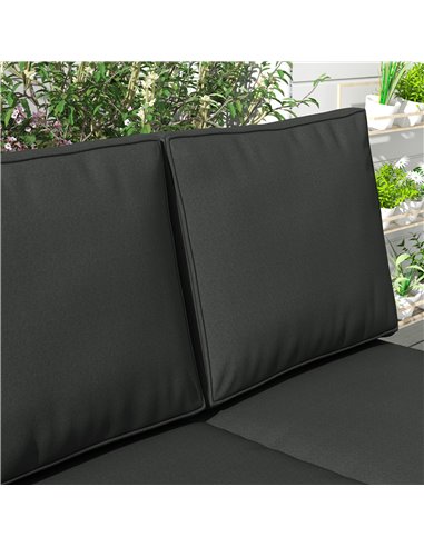 Outsunny Replacement Cushion Set for Patio Chairs, 3-Piece Back and Seat Pillows, Indoor Outdoor Use, Charcoal Grey 84G-396V70CG