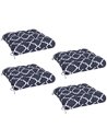 Outsunny Replacement Seat Cushions Set for Patio Chairs, 4-Piece Indoor Outdoor Cushion Pillows with Ties, Blue 84G-190V70BU