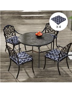 Outsunny Replacement Seat Cushions Set for Patio Chairs, 4-Piece Indoor Outdoor Cushion Pillows with Ties, Blue 84G-190V70BU 2