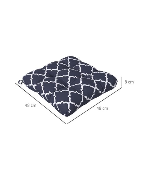 Outsunny Replacement Seat Cushions Set for Patio Chairs, 4-Piece Indoor Outdoor Cushion Pillows with Ties, Blue 84G-190V70BU - pic 63932 | FastDaddyshop