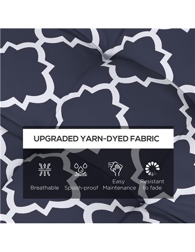 Outsunny Replacement Seat Cushions Set for Patio Chairs, 4-Piece Indoor Outdoor Cushion Pillows with Ties, Blue 84G-190V70BU