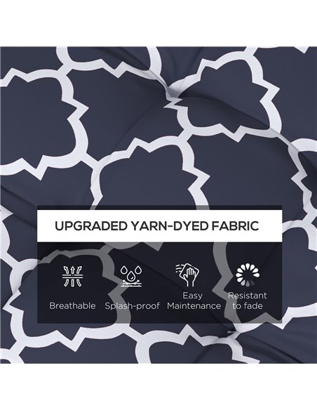 Outsunny Replacement Seat Cushions Set for Patio Chairs, 4-Piece Indoor Outdoor Cushion Pillows with Ties, Blue 84G-190V70BU - pic 63933 | FastDaddyshop