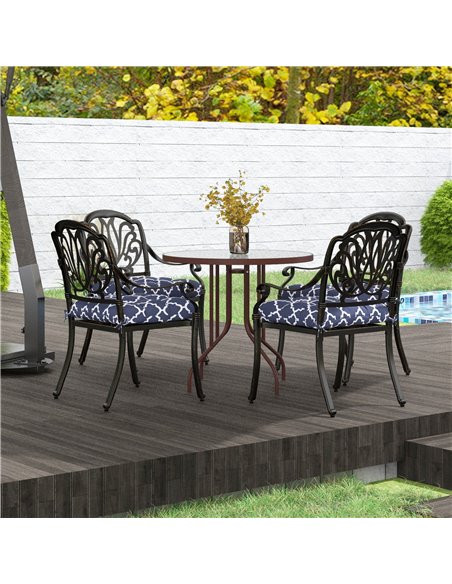 Outsunny Replacement Seat Cushions Set for Patio Chairs, 4-Piece Indoor Outdoor Cushion Pillows with Ties, Blue 84G-190V70BU - pic 63935 | FastDaddyshop