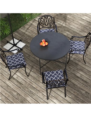 Outsunny Replacement Seat Cushions Set for Patio Chairs, 4-Piece Indoor Outdoor Cushion Pillows with Ties, Blue 84G-190V70BU