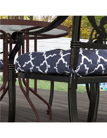 Outsunny Replacement Seat Cushions Set for Patio Chairs, 4-Piece Indoor Outdoor Cushion Pillows with Ties, Blue 84G-190V70BU - pic 63938 | FastDaddyshop