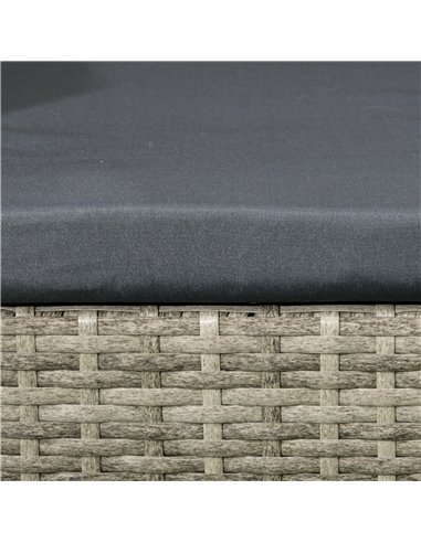 Outsunny Two-Seat Rattan Chair, with Middle Table - Mixed Grey 867-181V01GG