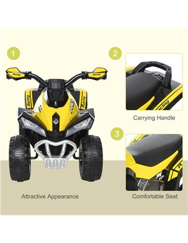 HOMCOM Toddler Kids Ride On Car Walker Foot To Floor Slider w/ Music Lights NO POWER Manual for 18 - 36 Months Yellow