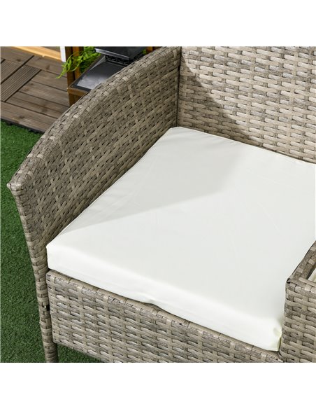 Outsunny Two-Seat Rattan Chair, with Middle Table - Grey 867-181V70GG - pic 63955 | FastDaddyshop