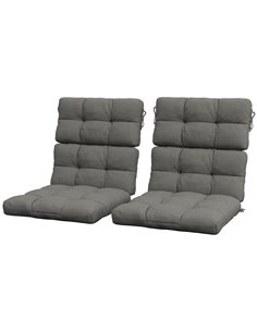 Outsunny Garden Patio Chair Cushions Set of 2 with Backrest, Seat Pad Replacement with Ties, Charcoal Grey 84G-199V70CG