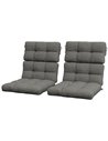 Outsunny Garden Patio Chair Cushions Set of 2 with Backrest, Seat Pad Replacement with Ties, Charcoal Grey 84G-199V70CG