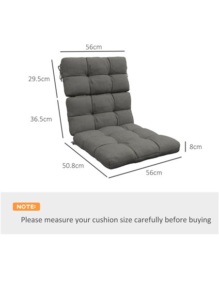 Outsunny Garden Patio Chair Cushions Set of 2 with Backrest, Seat Pad Replacement with Ties, Charcoal Grey 84G-199V70CG - pic 63968 | FastDaddyshop
