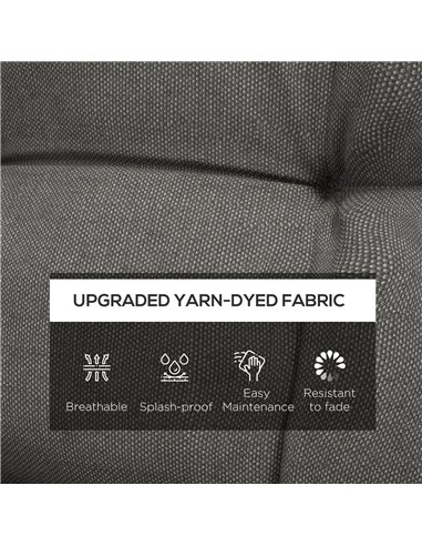 Outsunny Garden Patio Chair Cushions Set of 2 with Backrest, Seat Pad Replacement with Ties, Charcoal Grey 84G-199V70CG