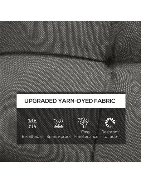 Outsunny Garden Patio Chair Cushions Set of 2 with Backrest, Seat Pad Replacement with Ties, Charcoal Grey 84G-199V70CG - pic 63969 | FastDaddyshop