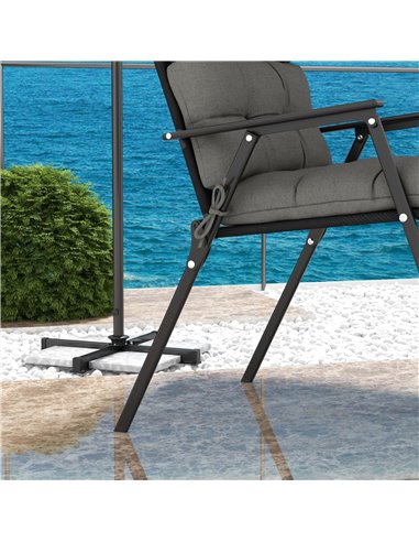 Outsunny Garden Patio Chair Cushions Set of 2 with Backrest, Seat Pad Replacement with Ties, Charcoal Grey 84G-199V70CG