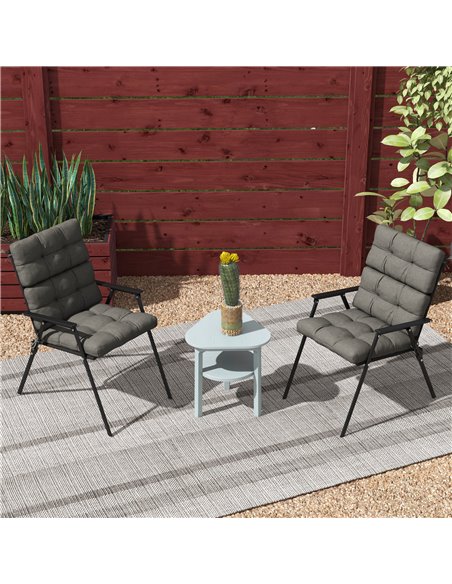 Outsunny Garden Patio Chair Cushions Set of 2 with Backrest, Seat Pad Replacement with Ties, Charcoal Grey 84G-199V70CG - pic 63972 | FastDaddyshop
