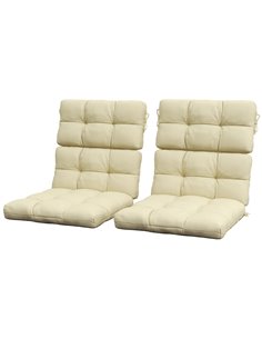 Outsunny Replacement Seat Cushion Set with Backrest for Garden Patio Chairs, Ties Included, Beige 84G-199V70BG