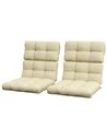 Outsunny Replacement Seat Cushion Set with Backrest for Garden Patio Chairs, Ties Included, Beige 84G-199V70BG