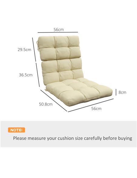Outsunny Replacement Seat Cushion Set with Backrest for Garden Patio Chairs, Ties Included, Beige 84G-199V70BG - pic 63977 | FastDaddyshop