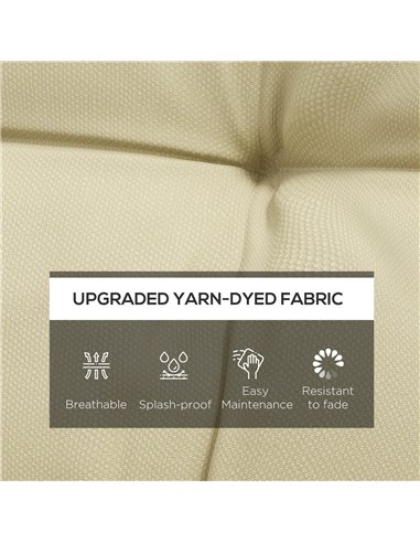 Outsunny Replacement Seat Cushion Set with Backrest for Garden Patio Chairs, Ties Included, Beige 84G-199V70BG