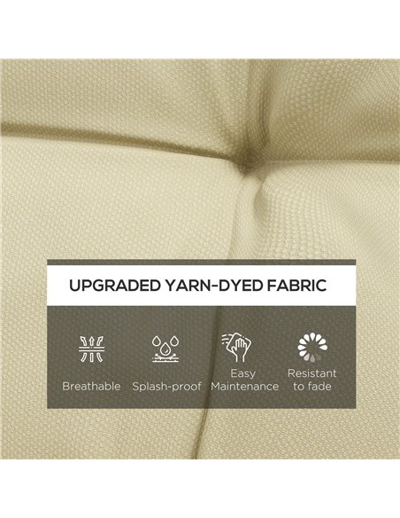 Outsunny Replacement Seat Cushion Set with Backrest for Garden Patio Chairs, Ties Included, Beige 84G-199V70BG - pic 63978 | FastDaddyshop