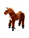 Homcom 3+ Kids Plush Ride On Walking Horse with Sound Brown