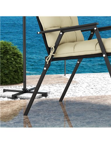 Outsunny Replacement Seat Cushion Set with Backrest for Garden Patio Chairs, Ties Included, Beige 84G-199V70BG