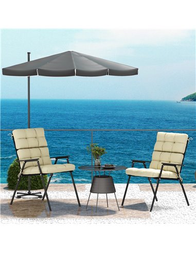 Outsunny Replacement Seat Cushion Set with Backrest for Garden Patio Chairs, Ties Included, Beige 84G-199V70BG