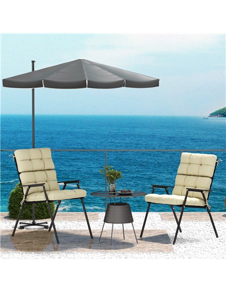 Outsunny Replacement Seat Cushion Set with Backrest for Garden Patio Chairs, Ties Included, Beige 84G-199V70BG - pic 63981 | FastDaddyshop