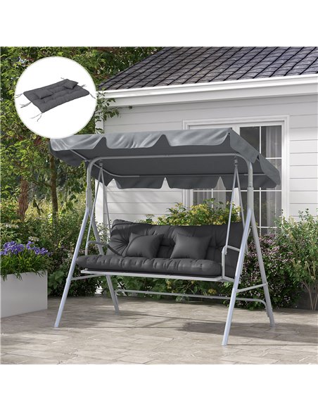 Outsunny Patio Chair Cushion Replacement Set, 4-Piece with Back and Seat Cushions, 2 Pillows, Ties, Charcoal Grey 84G-356V70CG - pic 63994 | FastDaddyshop