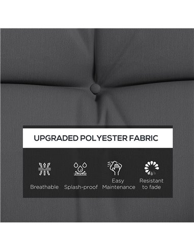 Outsunny Patio Chair Cushion Replacement Set, 4-Piece with Back and Seat Cushions, 2 Pillows, Ties, Charcoal Grey 84G-356V70CG