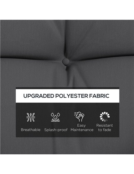 Outsunny Patio Chair Cushion Replacement Set, 4-Piece with Back and Seat Cushions, 2 Pillows, Ties, Charcoal Grey 84G-356V70CG - pic 63996 | FastDaddyshop