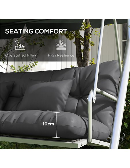 Outsunny Patio Chair Cushion Replacement Set, 4-Piece with Back and Seat Cushions, 2 Pillows, Ties, Charcoal Grey 84G-356V70CG - pic 63998 | FastDaddyshop