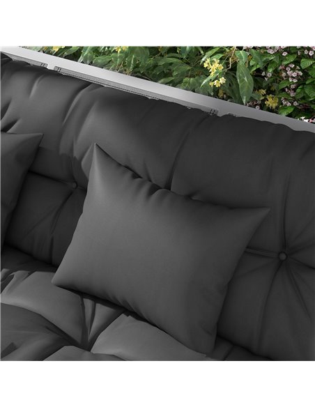 Outsunny Patio Chair Cushion Replacement Set, 4-Piece with Back and Seat Cushions, 2 Pillows, Ties, Charcoal Grey 84G-356V70CG - pic 64000 | FastDaddyshop