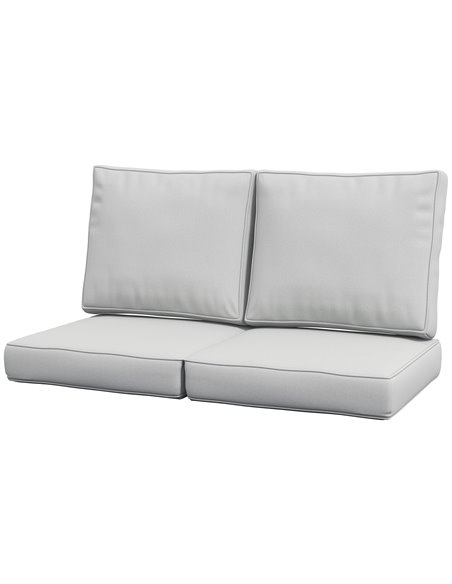 Outsunny 3-Piece Back and Seat Cushion Pillows Replacement, Patio Chair Cushions Set for Indoor Outdoor, Light Grey 84G-396V70LG - pic 64002 | FastDaddyshop